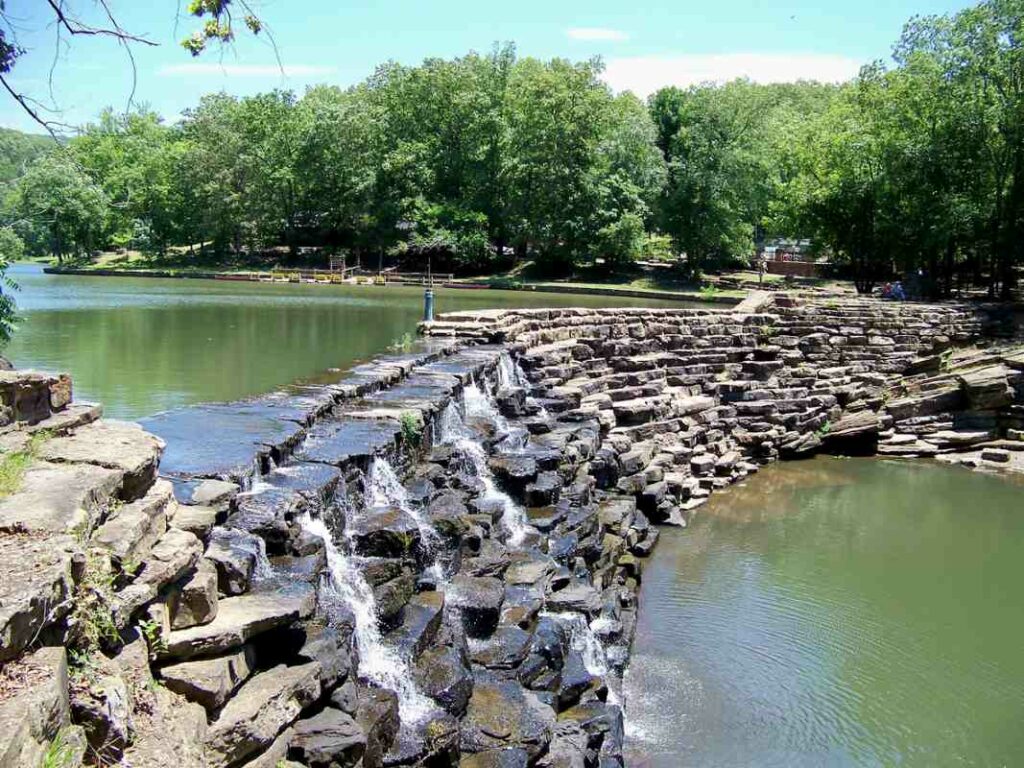 Waterfall at Devil’s Den State Park. 