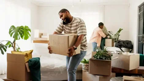 Family moving to a smaller house.